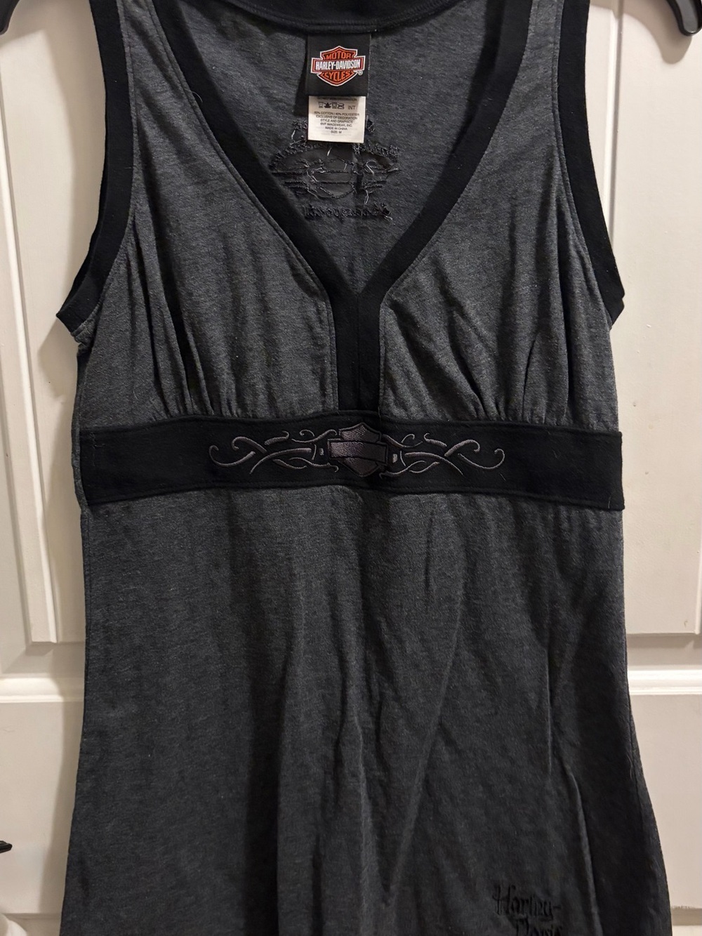 Harley-Davidson Gray Tank with Black Embroidered Logo
